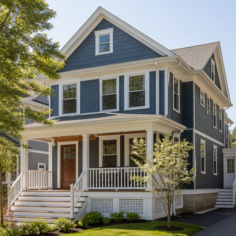 Freshly repainted residential exterior in Cranston, Rhode Island